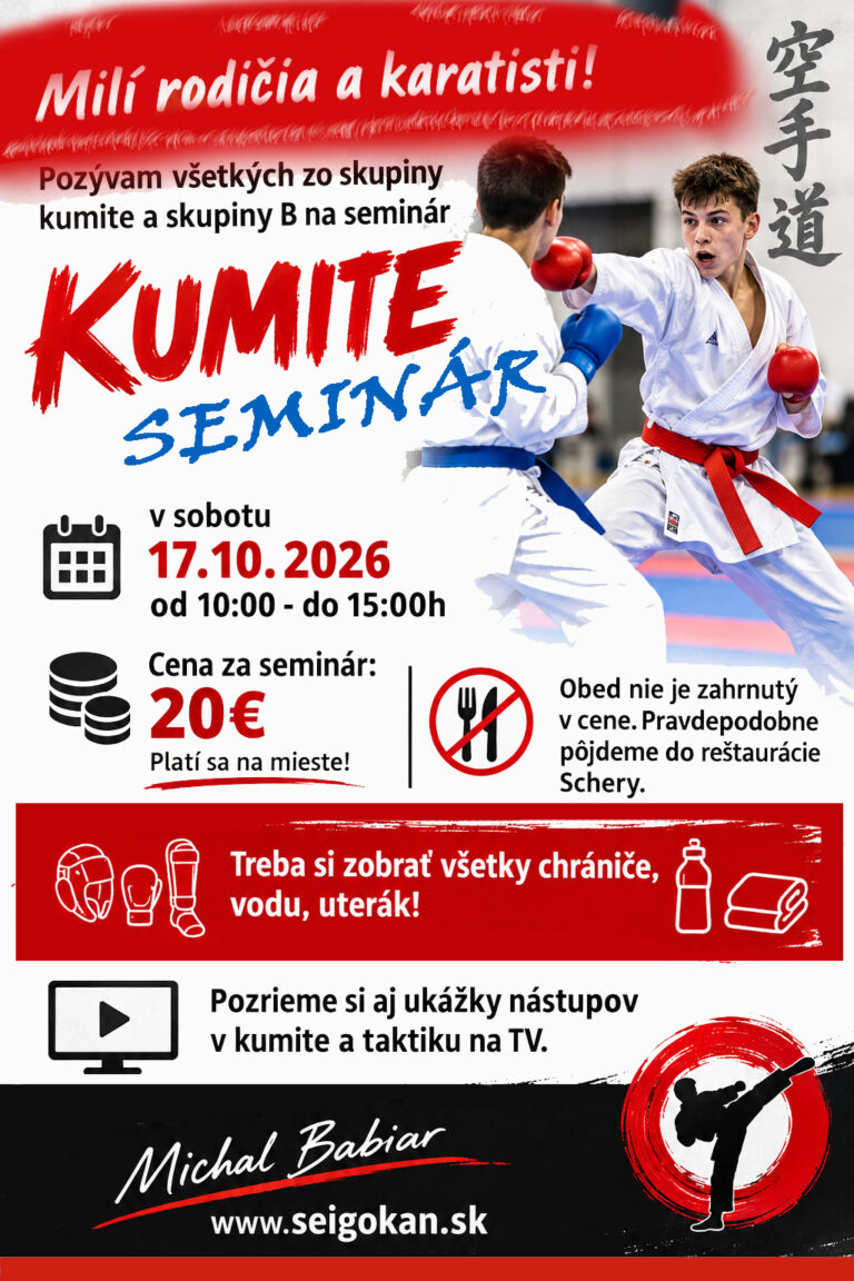 Dynamický karate seminár Kumite